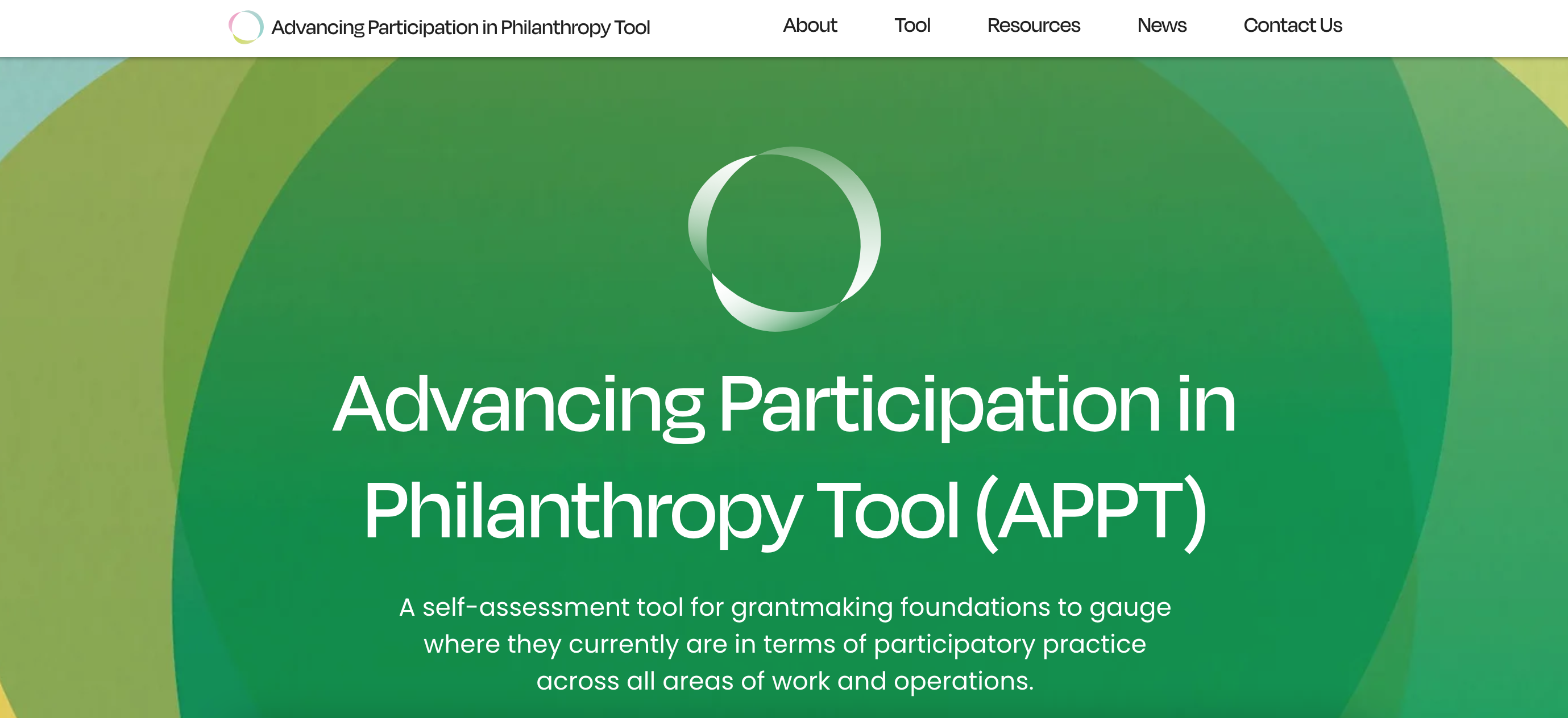 Screenshot 2024-04-30 at 09.14.12 Advancing Participation in Philanthropy Tool website